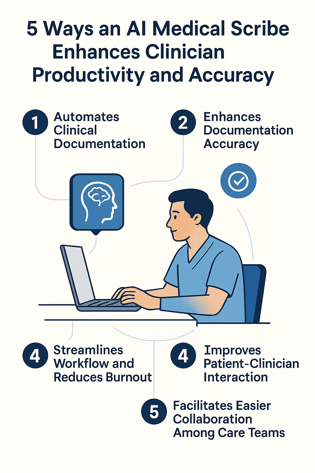 5 Ways an AI Medical Scribe Enhances Clinician Productivity and Accuracy